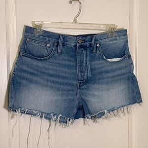 Madewell Distressed Blue Jean Shorts